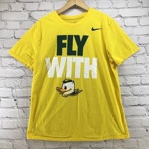 The Nike Tee Fly With Oregon Ducks U Of O Yellow Green Sz L Athletic Cut - $14.84