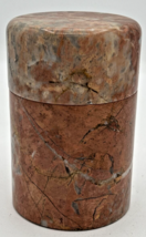 Vintage Marble Cylinder Canister Trinket Box 4.75&quot; SKU U220 - £31.86 GBP