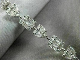 Beauty 8.00 CT Baguette Cut Simulated Diamond Bracelet 925 Silver Gold Plated925 - £155.69 GBP