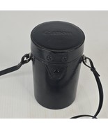 Canon (E) 5.5 x 3.5 Inch Lens Hard Black Leather Case w/handle Made in J... - $30.75 CAD