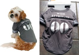 Dog Halloween COSTUME-PET T-SHIRT Football Wide Retriever Grey Silver Muscle S - £8.01 GBP
