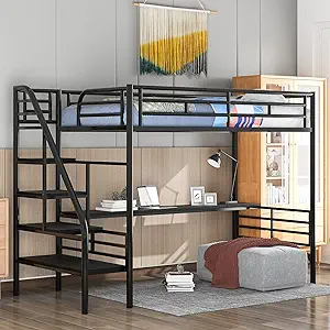 Stairway Twin-Over-Twin Bunk Bed With Ladder And Slide, Housebed With Ro... - $944.99