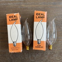 2 Vtg Ideal Lamp Halloween Christmas Light Bulbs Flame Tip 40w Clear Msw CCF-40 - £8.91 GBP