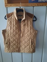 Lauren Ralph Lauren Quilted Vest with Faux Suede Shoulders and Ribbed Si... - $24.75