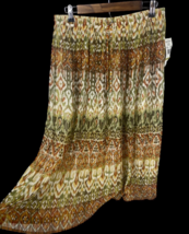 Alfred Dunner Maxi Skirt Crinkle Ikat Earth Tones Long Boho Peasant Fest... - $49.39