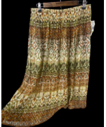 Alfred Dunner Maxi Skirt Crinkle Ikat Earth Tones Long Boho Peasant Fest... - $67.55 CAD