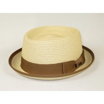 Men's Broner Summer Hat Woven Straw Style Porkpie STAND UP 88-8606 Natural image 4