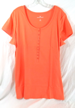Woman Within  Plus Size Perfect Short-Sleeve Henley Tee TShirt  Sz Mediu... - $12.19