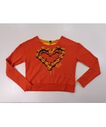 Fox  Orange Bike Chain Heart Graphic Mesh V Back Womens Sweatshirt Size ... - £22.53 GBP