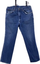 Lee Jeans Mens Size 33x30 Medium Wash Leather Patch Denim Pants Made in USA - £15.50 GBP