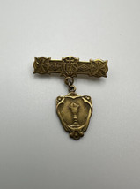 Antique Gold IHS Christianity Holy Grail Cup Chalice Pin / Medal 3cm BB11 - $141.16