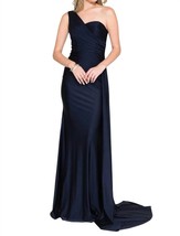 Amelia Couture fitted one shoulder lycra gown in navy - size 12 - £112.25 GBP