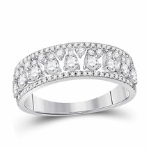 14kt White Gold Womens Round Diamond Band Ring 3/4 Cttw - £832.30 GBP