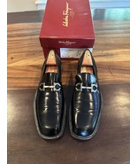Salvatore Ferragamo Nero Calf 10.5 D Lampo Cancini Ornament with box - $270.73 CAD