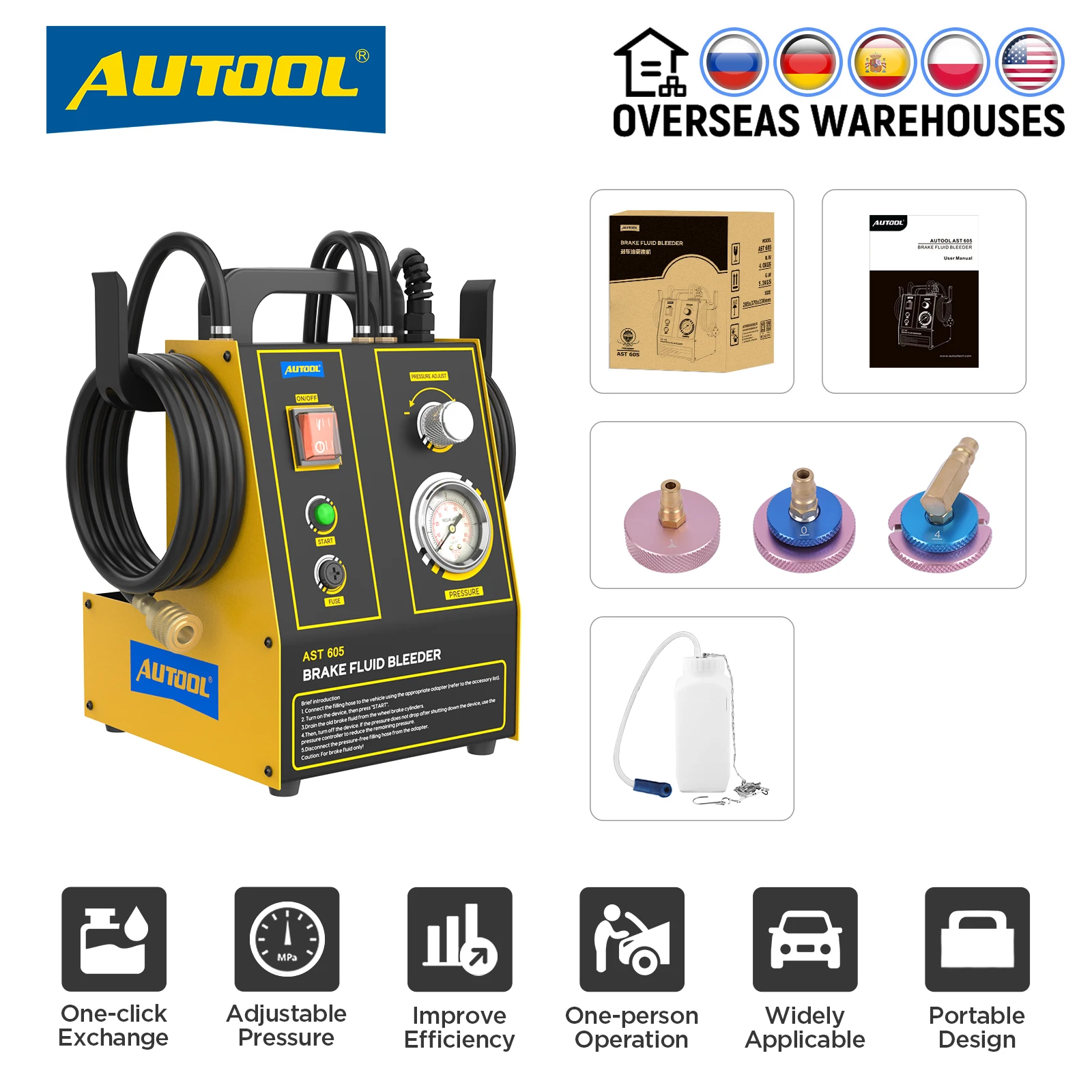 AUTOOL AST605 Car Brake Oil Filling Changer Extractor Machine Electric Pulse - £401.43 GBP+