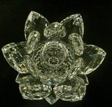 4 1/4&quot; Swarovski Original Silver Crystal Water Lily Candle Holder No Box - £79.23 GBP