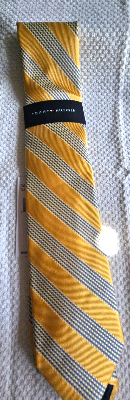 Tommy Hilfiger Men&#39;s Silk Blend Tie 700 TL21100120 Yellow NEW MSRP: $69.50 - $18.76