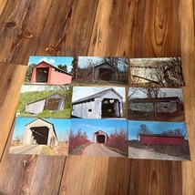 Vintage Lot Of 9 Franklin County Indiana Covered Bridge Postcards Indiana - £4.43 GBP