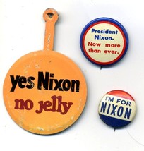 3 Vintage DICK NIXON Political Pinback Button Pin Set - £10.96 GBP