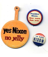 3 Vintage DICK NIXON Political Pinback Button Pin Set - $13.99