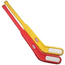 PAIR of Vintage Little Tikes Toy Hockey Sticks Red &amp; Yellow 4412-00 USA ... - $35.96