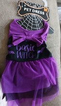 Funny Dog Halloween Outfits Costume  Cosplay Party  sz M basic witch purple - £3.91 GBP