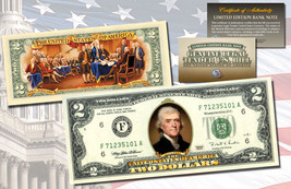 TWO DOLLAR $2 U.S. Bill Genuine Legal Tender Currency COLORIZED 2-SIDED - £11.69 GBP