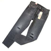 NWT Levi&#39;s Wedgie in Grey Tumble Destroyed Selvedge High Rise Raw Hem Jeans 27 - £40.44 GBP