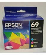 Genuine Epson 69 Printer ink Cartridge Tri Color 3 pack Cyan Magenta Yel... - £49.13 GBP