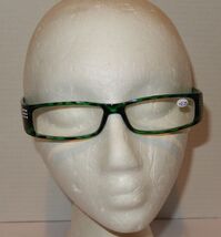 Green Leopard Print Rhinestone Reading Glasses +2.25 Strength Rectangula... - $14.80