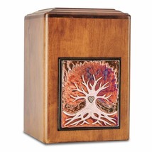Large/Adult 289 Cubic Inch Raku Wood Tree Funeral Cremation Urn for Ashes - £184.84 GBP