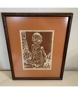 1981 Signed Linocut/Woodcut “Judei” Seated Figure – Hand-Pulled Relief P... - €51,24 EUR