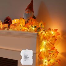 Fall Maple Leaf Garland LED Lighted w/ TIMER 8 Lighting Modes Fall Autum... - $19.79