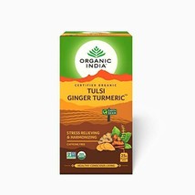 5 x Organic India Herbal Tulsi Ginger Turmeric Tea 25 Tea Bags | DHL Shipping - £24.37 GBP