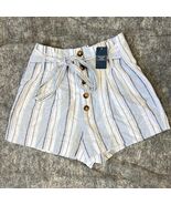 Abercrombie &amp; Fitch Womens Striped Linen Blend Shorts Size S Tie Waist H... - €20,60 EUR