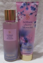 Victoria&#39;s Secret Fragrance Mist &amp; Lotion Set Lot Of 2 Brilliant Cherry Blossom - £28.14 GBP