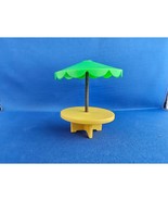 Vintage 1970&#39;s Fisher Price MM-493 - Yellow Picnic/Patio Table w/Green U... - $9.89