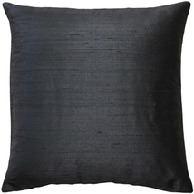 Sankara Black Silk Throw Pillow 18x18, Complete with Pillow Insert - £37.96 GBP