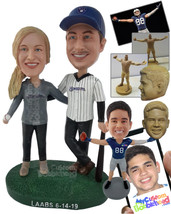 Personalized Bobblehead Baseball Player Wearing A Jersey Leaning Onto His Bat Wh - £125.46 GBP
