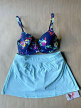 LANDS' END 2 Piece SWIMSUIT New SHIP FREE TOP Size: 30D/32C XS SKIRT Siz... - $98.00