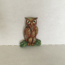 Vintage small decorative wall hanging hand painted owl  - $19.75
