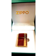 Rare Deep Carved Burgundy Enamel Classy  Zippo Lighter - $133.76 CAD
