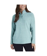 Eddie Bauer Shirt Womens XXL Fleece Sea Blue Heather Quarter Zip Raglan ... - $36.25