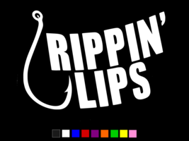 RIPPIN LIPS FISH HOOK FISHERMAN Vinyl Decal Wall Truck Sticker CHOOSE SI... - $4.64 CAD+