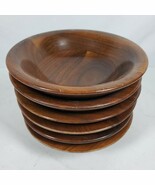 Antique Vintage Primitive Bowl 7 Inch Wood Walnut Salad Handcrafted SET ... - $646.84 MXN