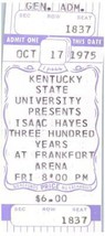 Vintage Isaac Hayes Ticket Stub October 17 1975 Frankfort KY Unused Untorn - $34.64