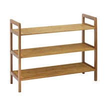 Oceanstar 3-Tier Bamboo Shoe Rack, Natural - £65.53 GBP