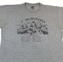 Vintage Rocky Mountain Colorado 10K Pass Checklist 1991 Gray T Shirt Siz... - $29.69