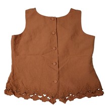 Vintage 90s Jennifer Eden Vest with Lace Bottom Fabric Covered Buttons Size 12 - £16.14 GBP