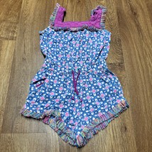 Matilda Jane Little Girls Shorts Romper Fringe Blue Pink Size 6 Small Pockets  - $23.76